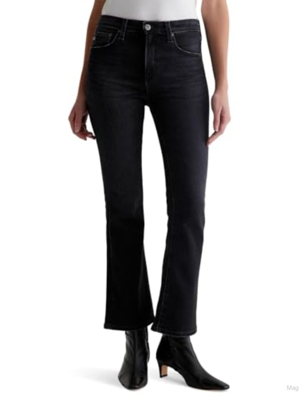 Mid Rise Cropped Bootcut Jeans Super Stretch 5-Pocket Denim